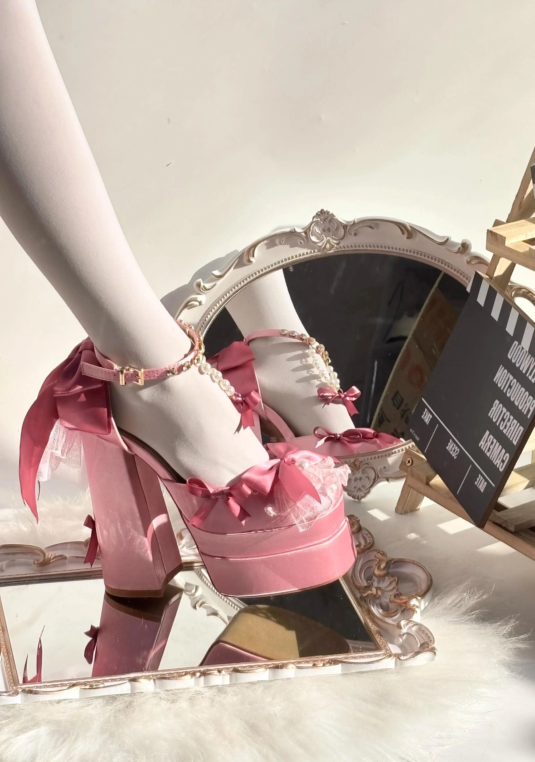 Bowknot Dream - 14 CM Sweet Lolita High Platform Shoes with Chunky Heel - Image 5
