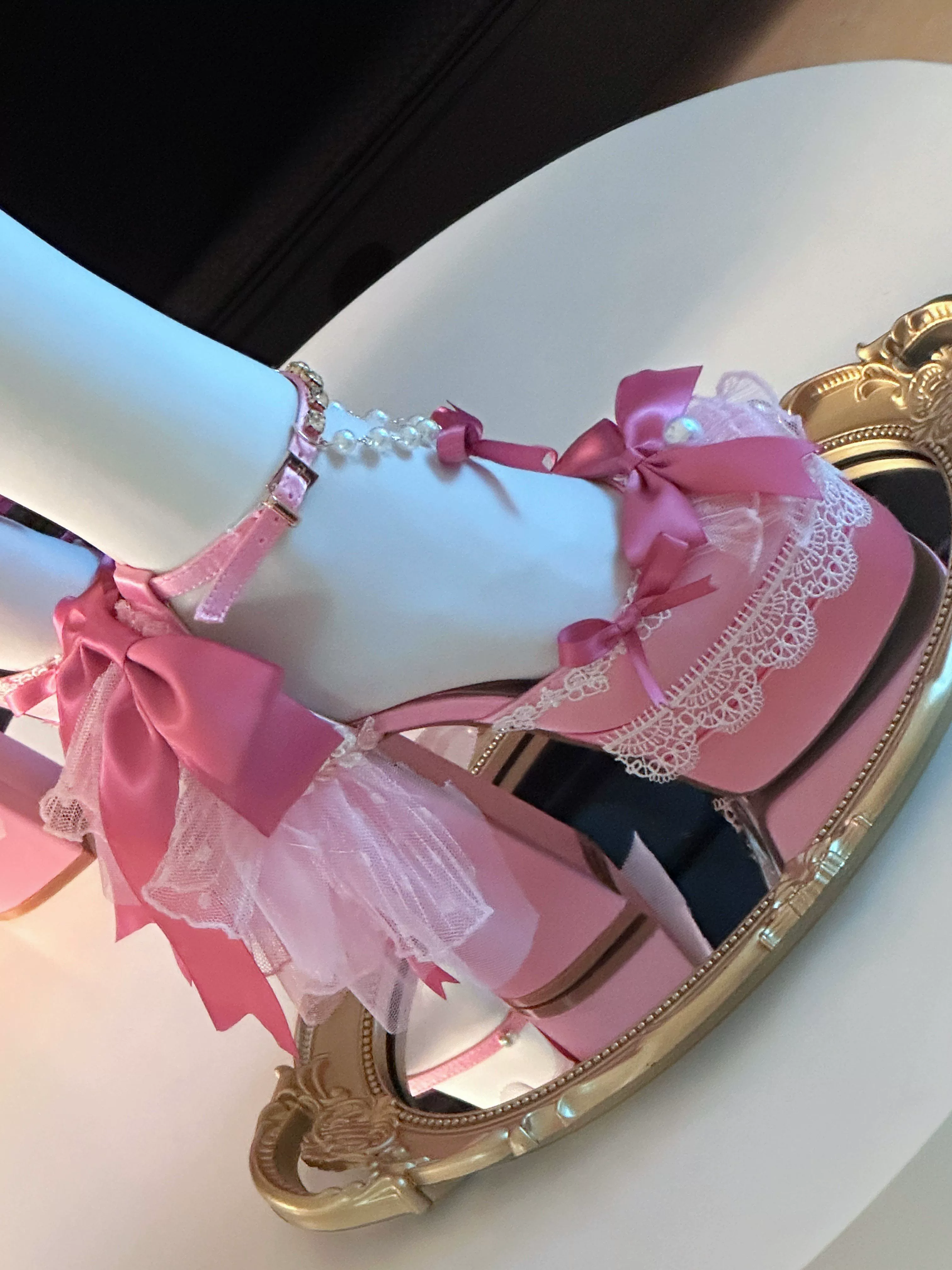 Bowknot Dream - 14 CM Sweet Lolita High Platform Shoes with Chunky Heel - Image 7