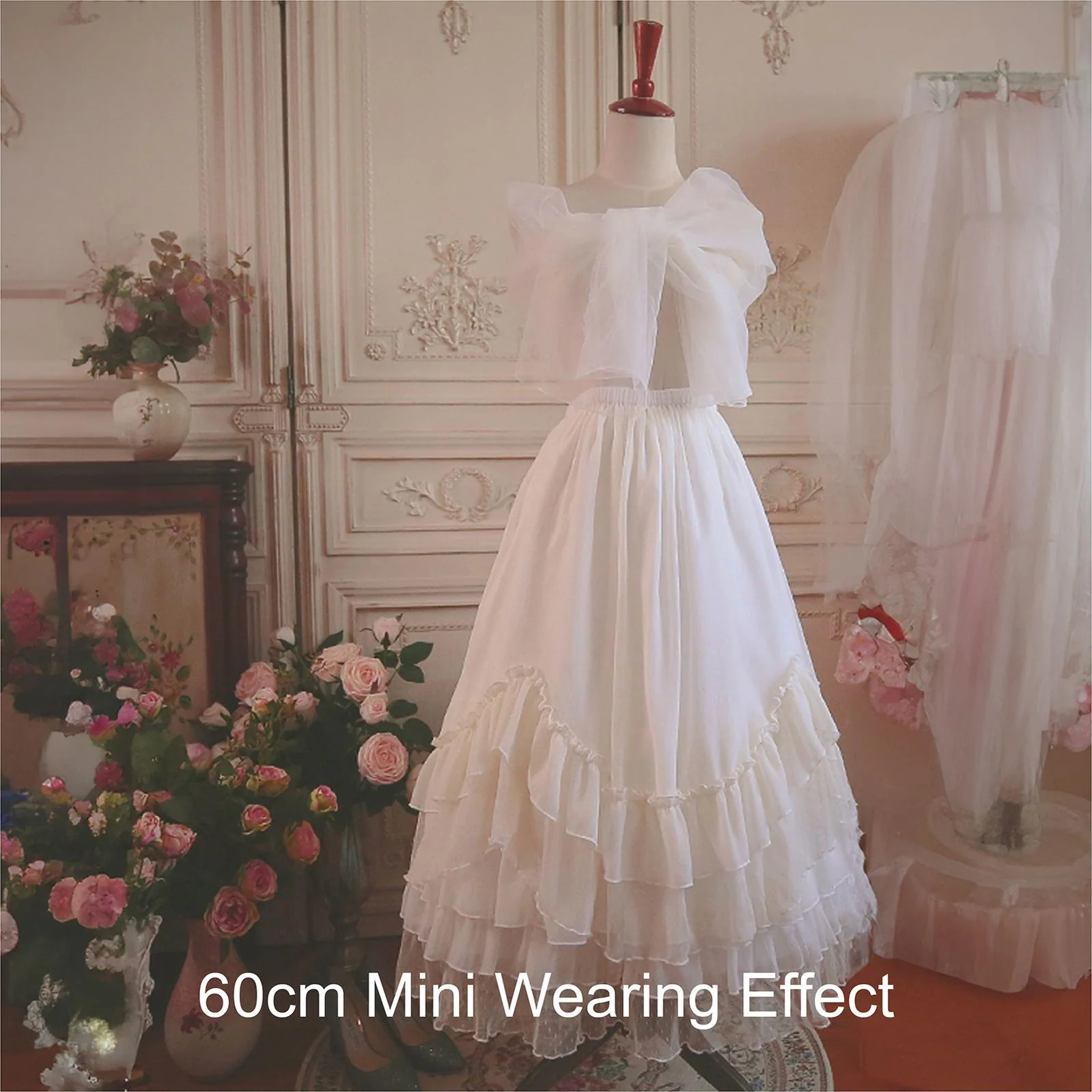 Mini A-line Lolita Petticoat, 23.6" (60 cm), Cotton Lining - Image 6