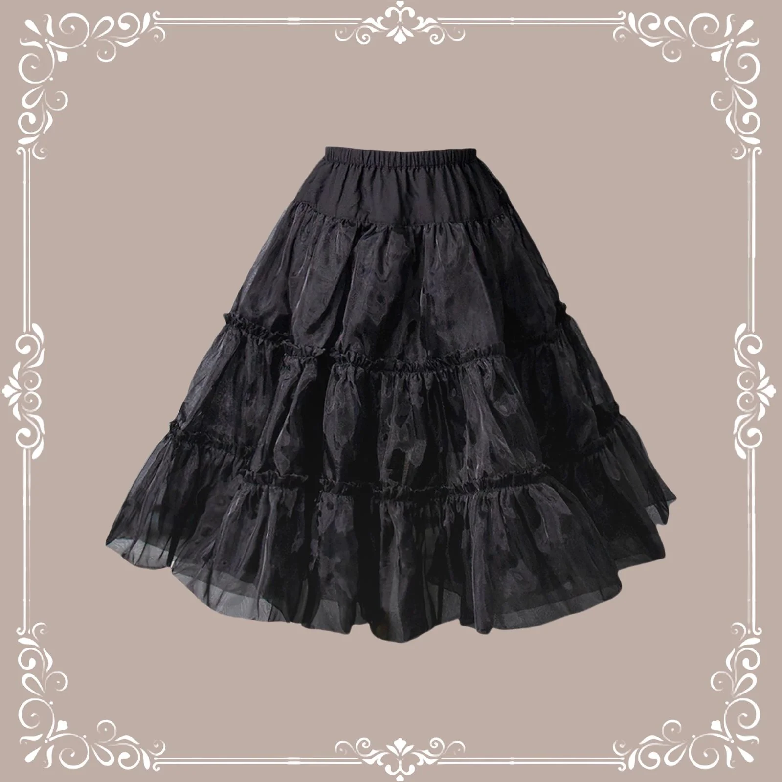 Mini A-line Lolita Petticoat, 23.6" (60 cm), Cotton Lining - Image 7
