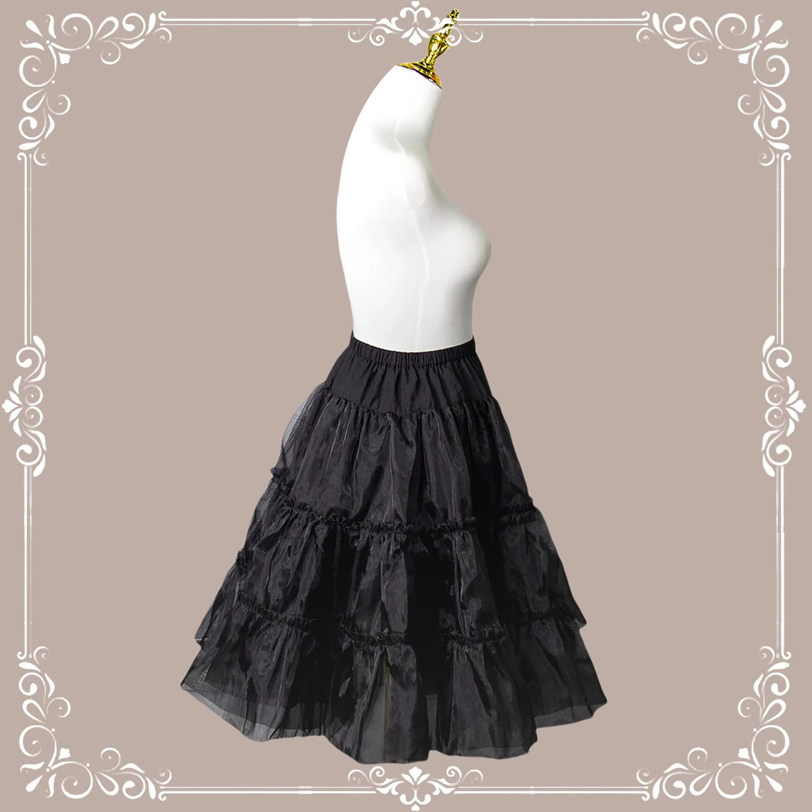 Mini A-line Lolita Petticoat, 23.6" (60 cm), Cotton Lining - Image 9