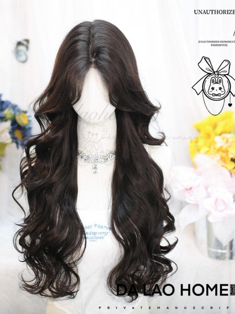Dalao Home - Flower Season - 70 CM Lolita Wig Long Curls Eight Character Bangs - Image 2