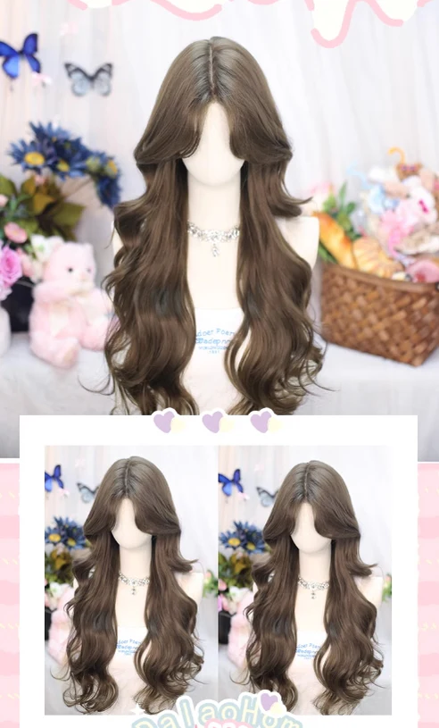 Dalao Home - Flower Season - 70 CM Lolita Wig Long Curls Eight Character Bangs - Image 7