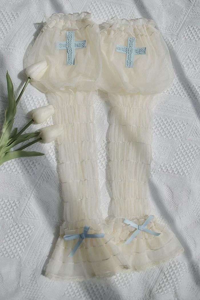 Alice Girl - Cross Maiden - Gothic Lolita Cuffs Puff Arm Sleeves - Image 10