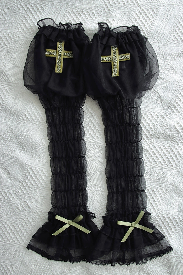 Alice Girl - Cross Maiden - Gothic Lolita Cuffs Puff Arm Sleeves - Image 13