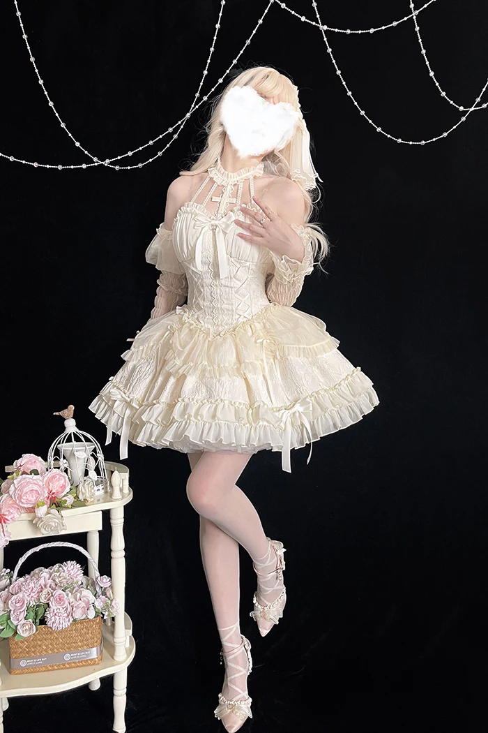 Alice Girl - Cross Maiden - Gothic Lolita Cuffs Puff Arm Sleeves - Image 18