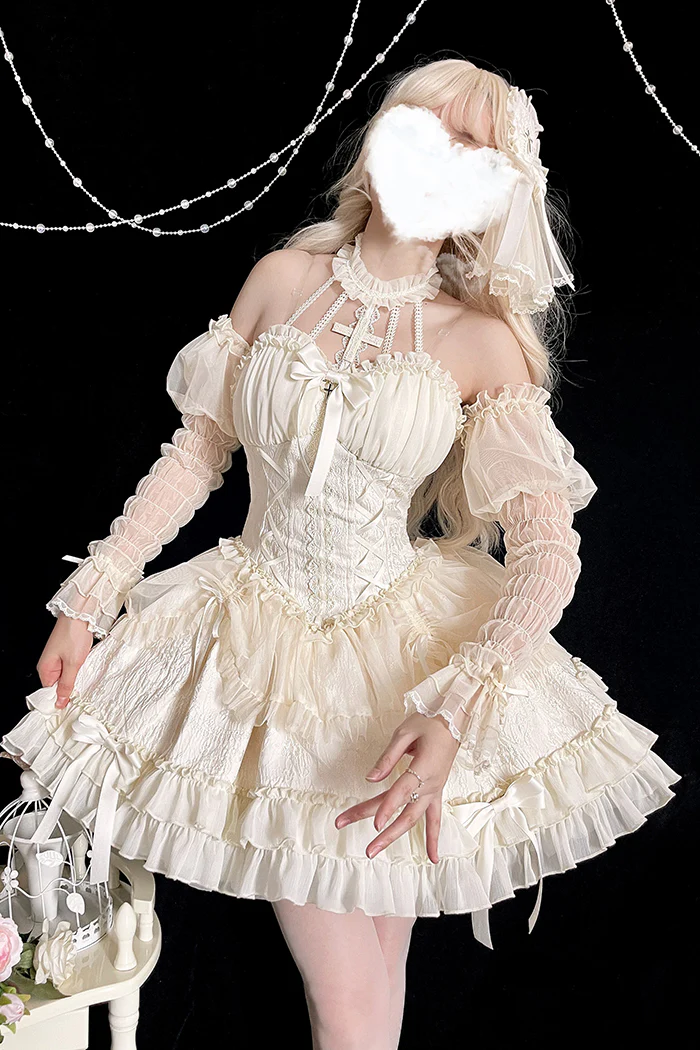 Alice Girl - Cross Maiden - Gothic Lolita Cuffs Puff Arm Sleeves - Image 19