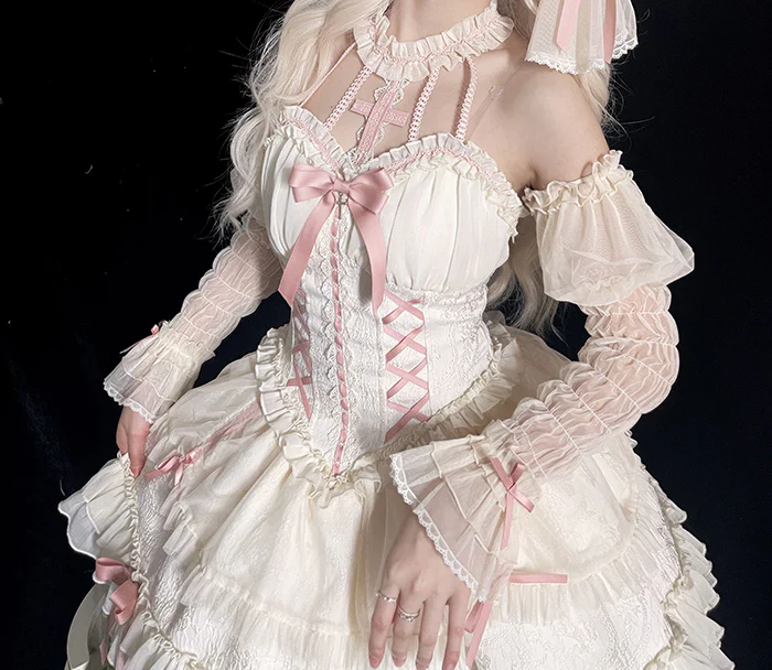 Alice Girl - Cross Maiden - Gothic Lolita Cuffs Puff Arm Sleeves - Image 21