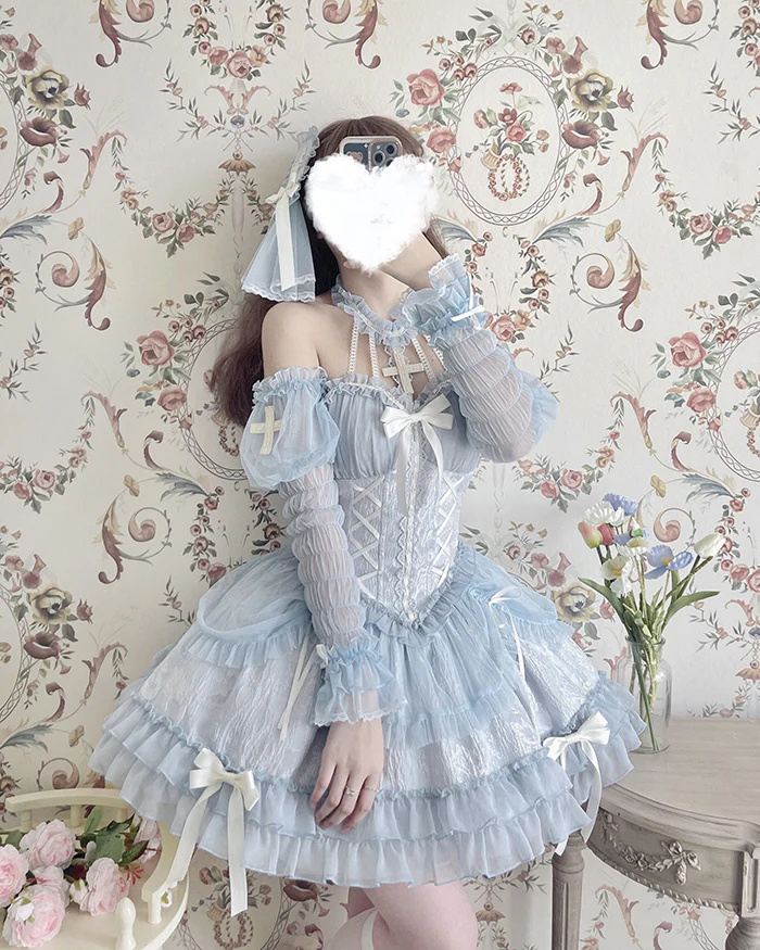 Alice Girl - Cross Maiden - Gothic Lolita Cuffs Puff Arm Sleeves - Image 25