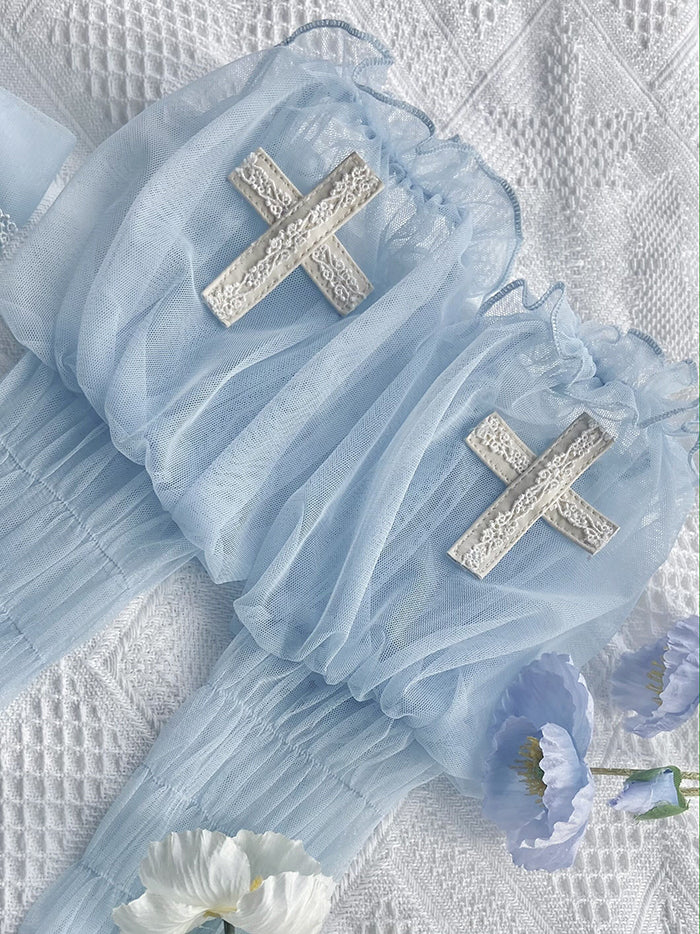 Alice Girl - Cross Maiden - Gothic Lolita Cuffs Puff Arm Sleeves - Image 3