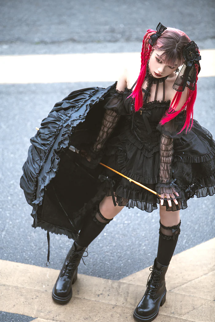 Alice Girl - Cross Maiden - Gothic Lolita Cuffs Puff Arm Sleeves - Image 31