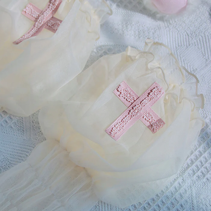Alice Girl - Cross Maiden - Gothic Lolita Cuffs Puff Arm Sleeves - Image 6