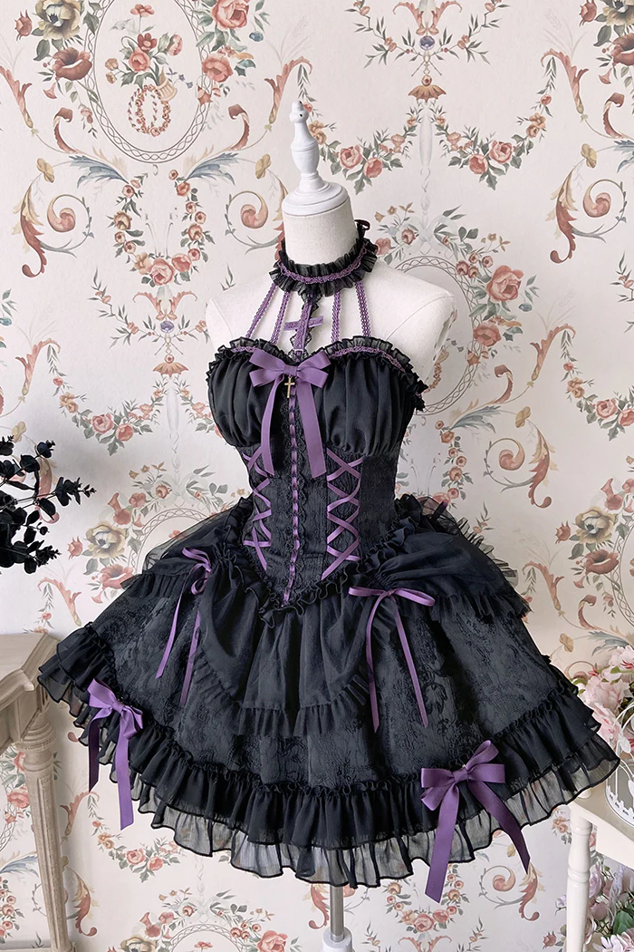 Alice Girl - Cross Maiden - Gothic Lolita Dress, Ballet Halterneck Lolita JSK - Image 25