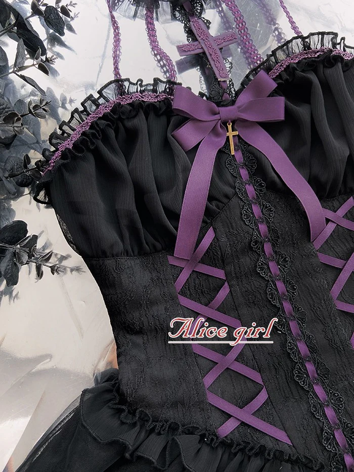 Alice Girl - Cross Maiden - Gothic Lolita Dress, Ballet Halterneck Lolita JSK - Image 27