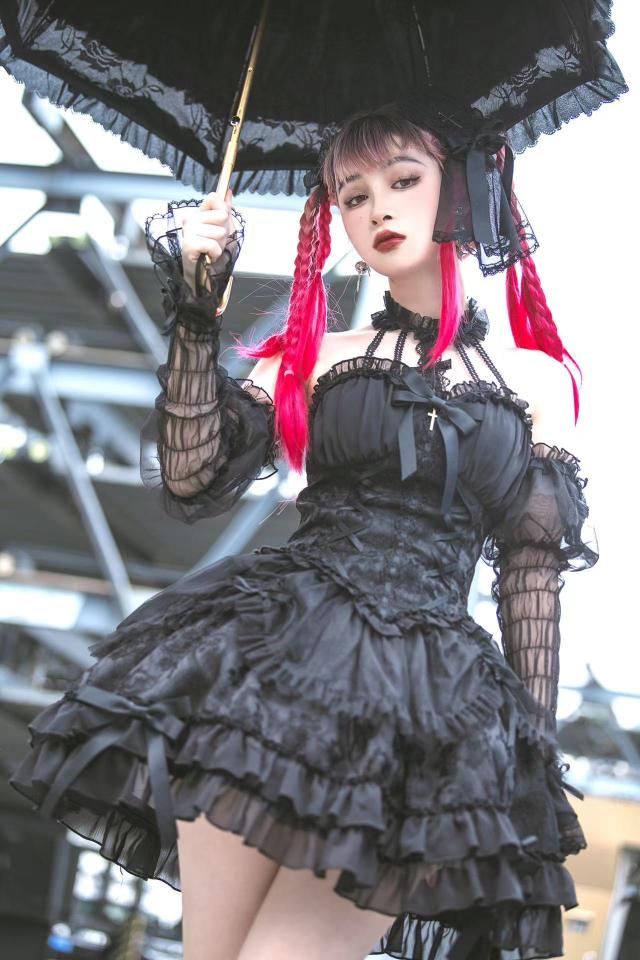 Alice Girl - Cross Maiden - Gothic Lolita Dress, Ballet Halterneck Lolita JSK - Image 30