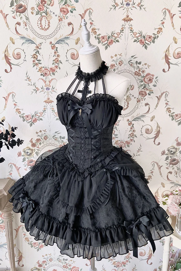Alice Girl - Cross Maiden - Gothic Lolita Dress, Ballet Halterneck Lolita JSK - Image 32