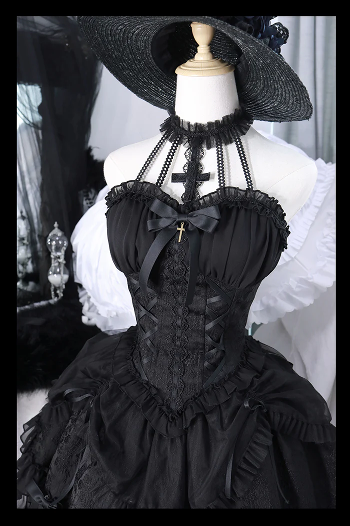Alice Girl - Cross Maiden - Gothic Lolita Dress, Ballet Halterneck Lolita JSK - Image 34