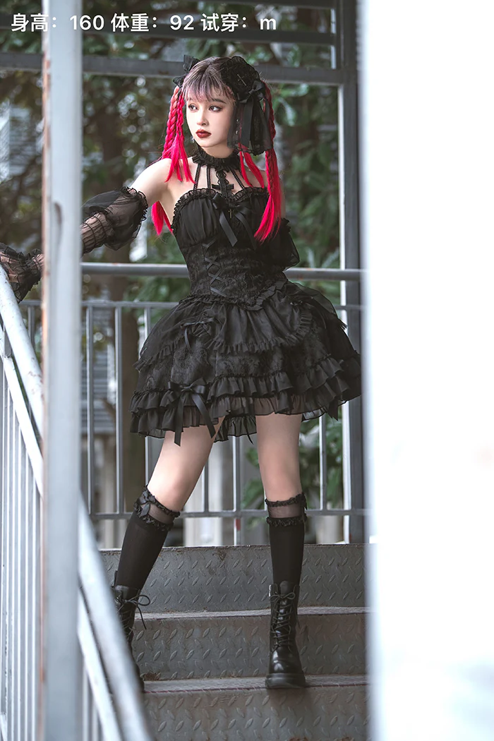 Alice Girl - Cross Maiden - Gothic Lolita Dress, Ballet Halterneck Lolita JSK - Image 36