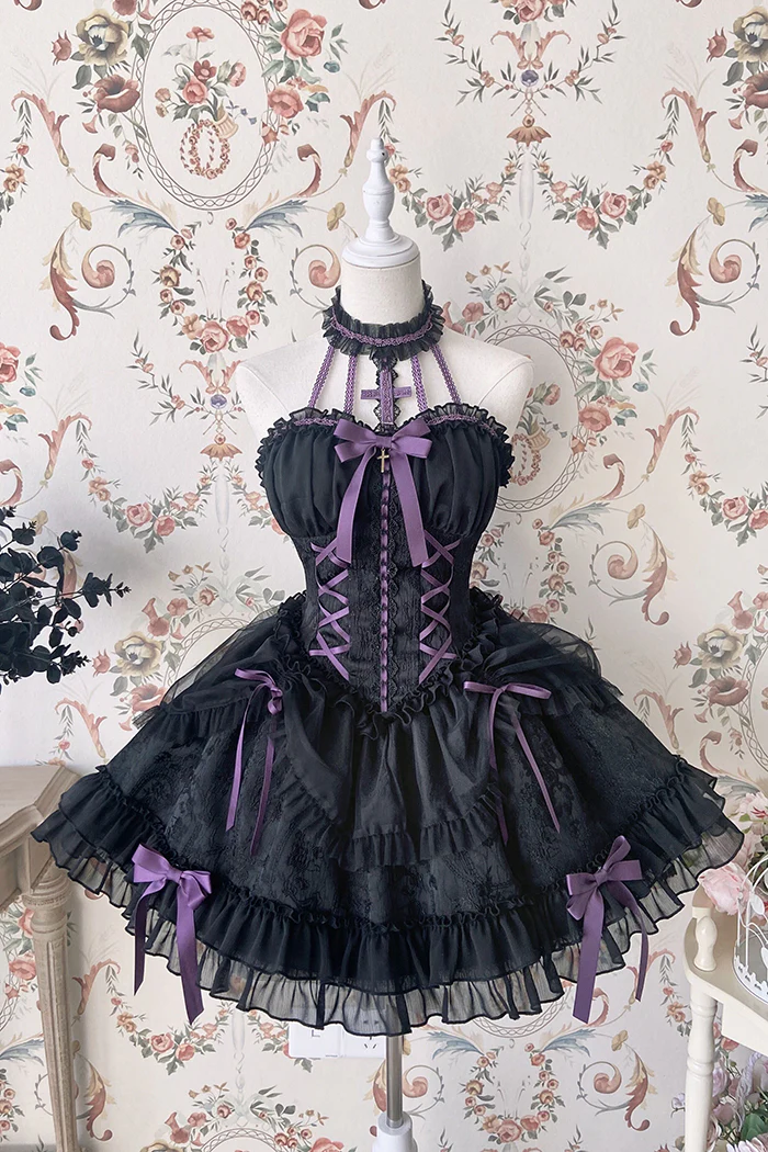 Alice Girl - Cross Maiden - Gothic Lolita Dress, Ballet Halterneck Lolita JSK - Image 4