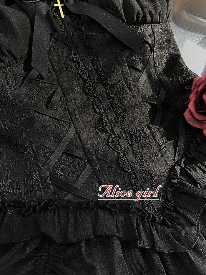 Alice Girl - Cross Maiden - Gothic Lolita Dress, Ballet Halterneck Lolita JSK - Image 40