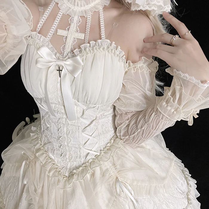 Alice Girl - Cross Maiden - Gothic Lolita Dress, Ballet Halterneck Lolita JSK - Image 47