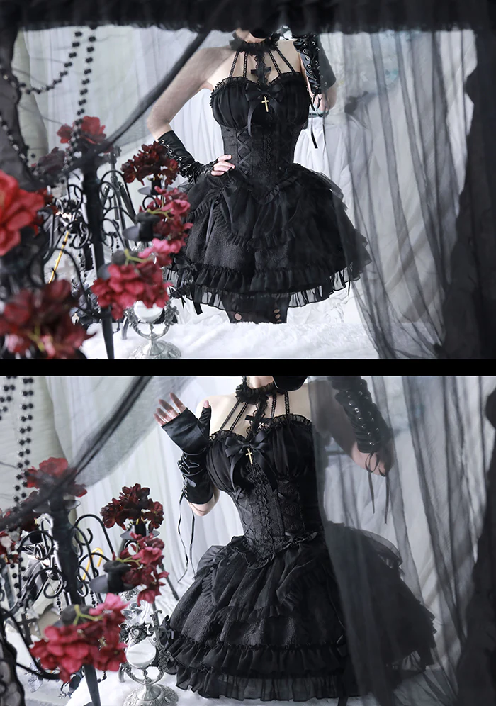 Alice Girl - Cross Maiden - Gothic Lolita Dress, Ballet Halterneck Lolita JSK - Image 83
