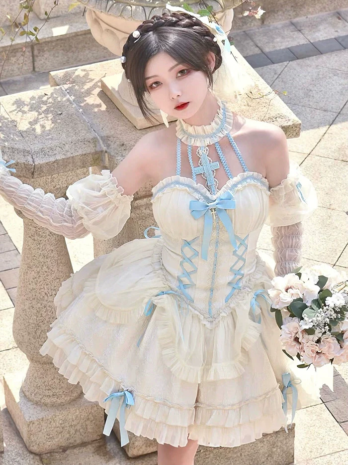 Alice Girl - Cross Maiden - Gothic Lolita Dress, Ballet Halterneck Lolita JSK - Image 91