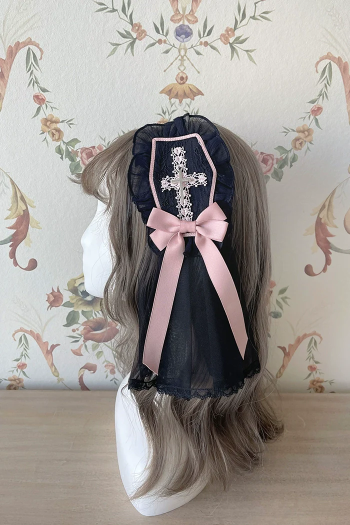 Alice Girl - Cross Maiden - Gothic Lolita Hair Clips Veil Headbow - Image 10