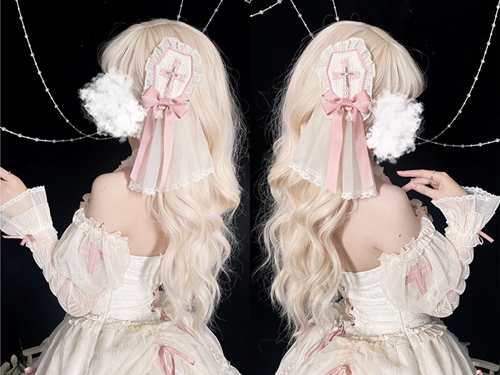 Alice Girl - Cross Maiden - Gothic Lolita Hair Clips Veil Headbow - Image 22