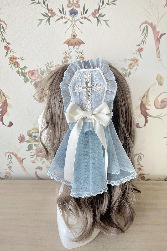 Alice Girl - Cross Maiden - Gothic Lolita Hair Clips Veil Headbow - Image 6