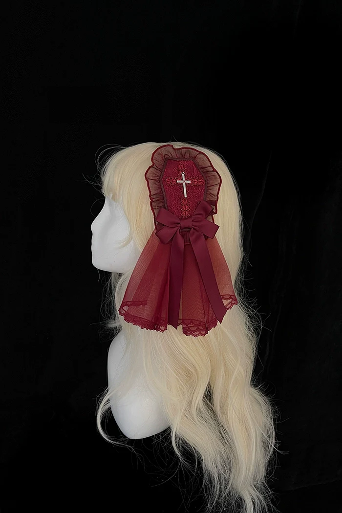 Alice Girl - Cross Maiden - Gothic Lolita Hair Clips Veil Headbow - Image 7