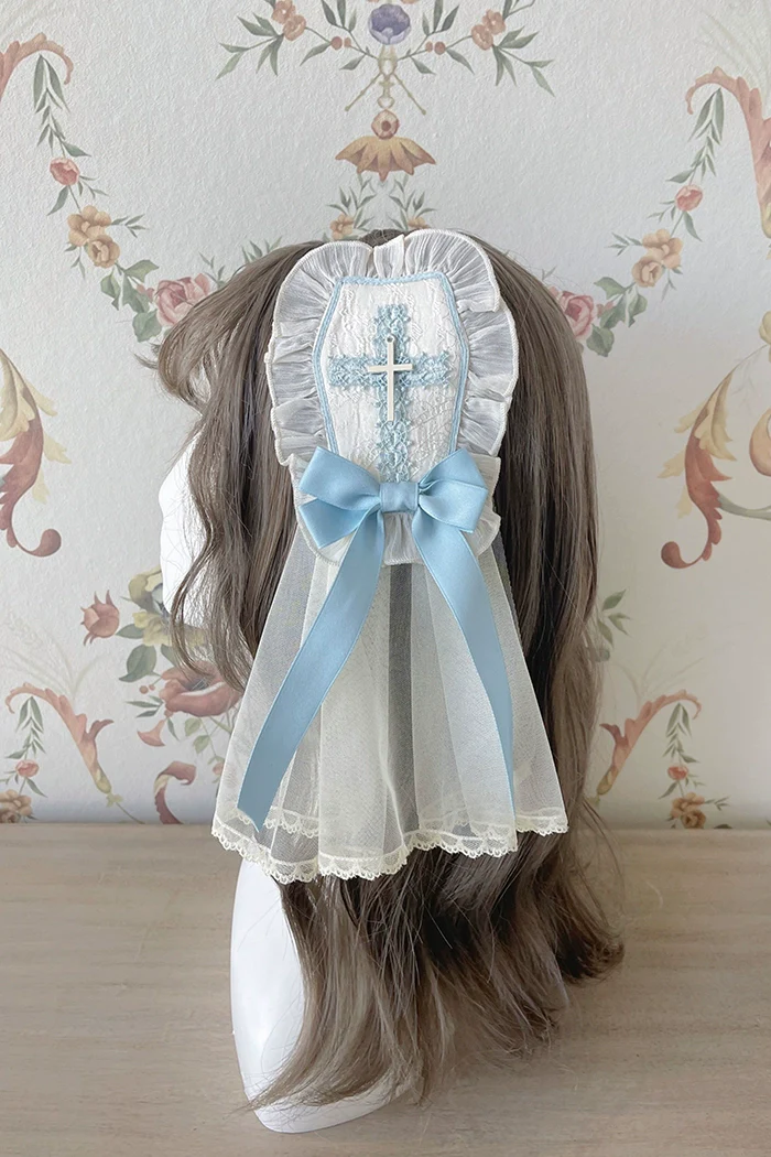 Alice Girl - Cross Maiden - Gothic Lolita Hair Clips Veil Headbow - Image 8