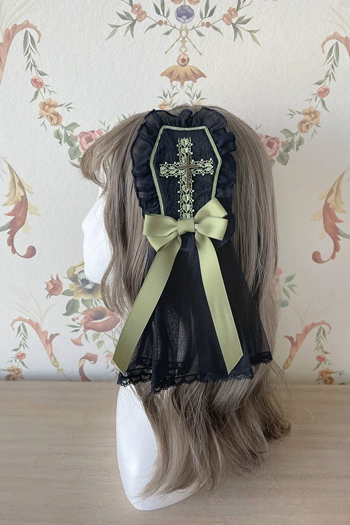 Alice Girl - Cross Maiden - Gothic Lolita Hair Clips Veil Headbow - Image 9