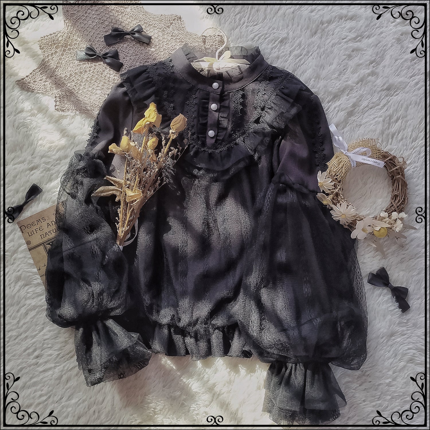 Alice's Cherry - Plus Size Lolita Shirt Chiffon Blouse - Image 13