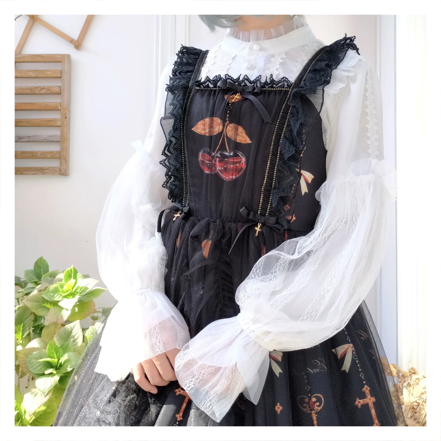 Alice's Cherry - Plus Size Lolita Shirt Chiffon Blouse - Image 5