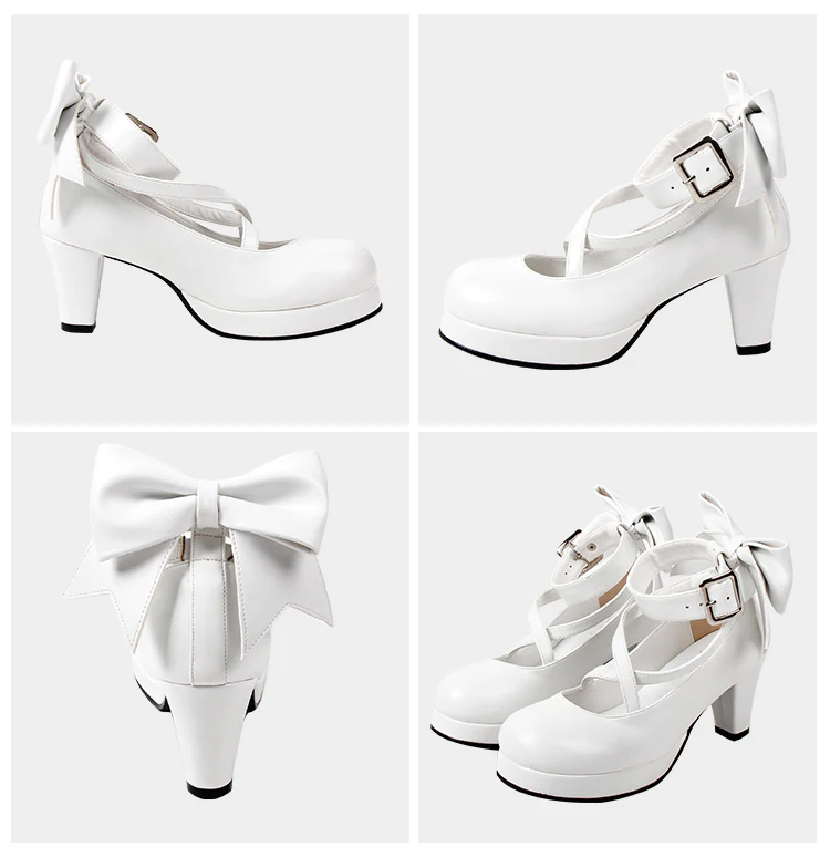 Angelic imprint - Elegant Lolita Shoes Princess Bowknot Lolita Heels Shoes - Image 34