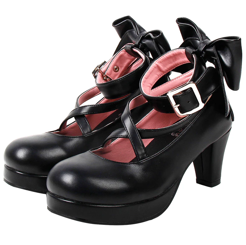 Angelic imprint - Elegant Lolita Shoes Princess Bowknot Lolita Heels Shoes - Image 4