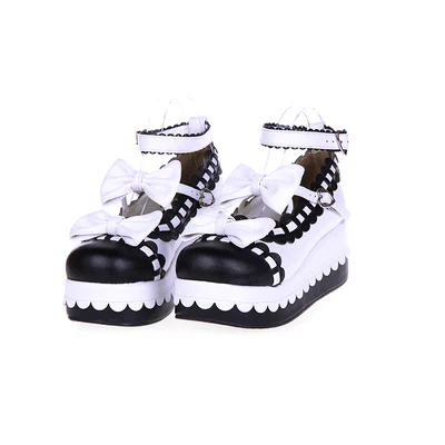 Angelic imprint - Multicolors Sweet Bow Lolita Platform Shoes - Image 4