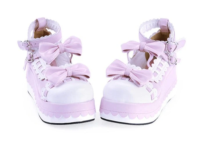 Angelic imprint - Multicolors Sweet Bow Lolita Platform Shoes - Image 6