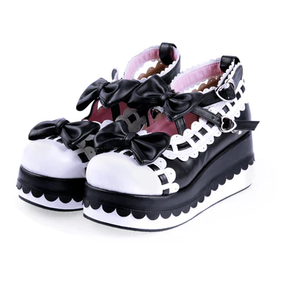 Angelic imprint - Multicolors Sweet Bow Lolita Platform Shoes - Image 9