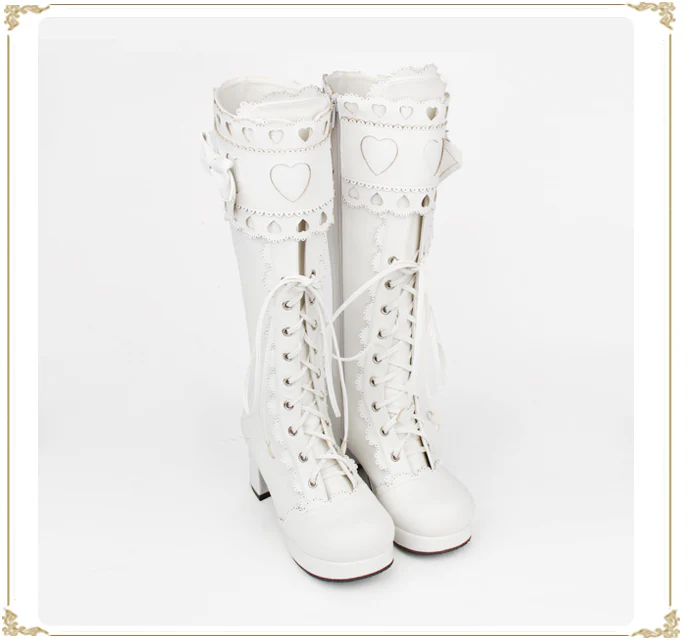 Angelic Imprint - Sweet Multicolor Thick Heel Lolita Boots - Image 10