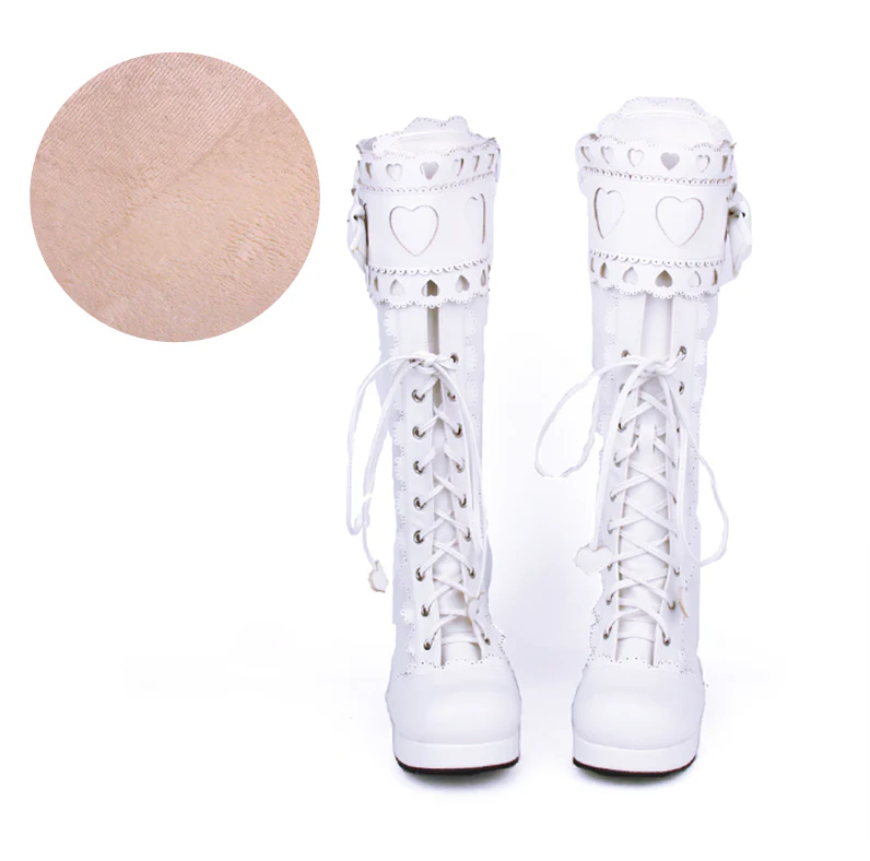 Angelic Imprint - Sweet Multicolor Thick Heel Lolita Boots - Image 11