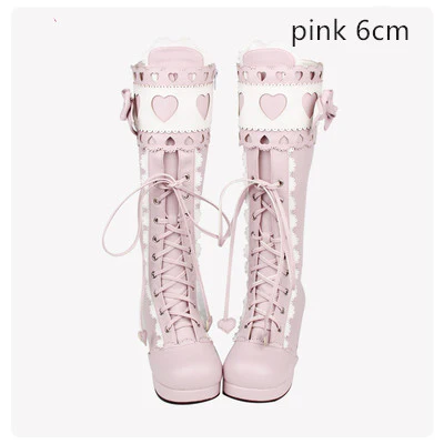Angelic Imprint - Sweet Multicolor Thick Heel Lolita Boots - Image 5