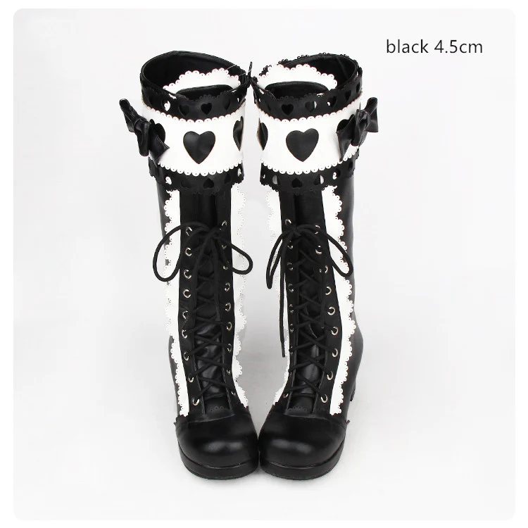 Angelic Imprint - Sweet Multicolor Thick Heel Lolita Boots - Image 6