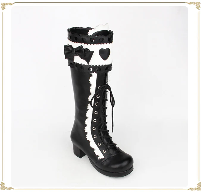 Angelic Imprint - Sweet Multicolor Thick Heel Lolita Boots - Image 7
