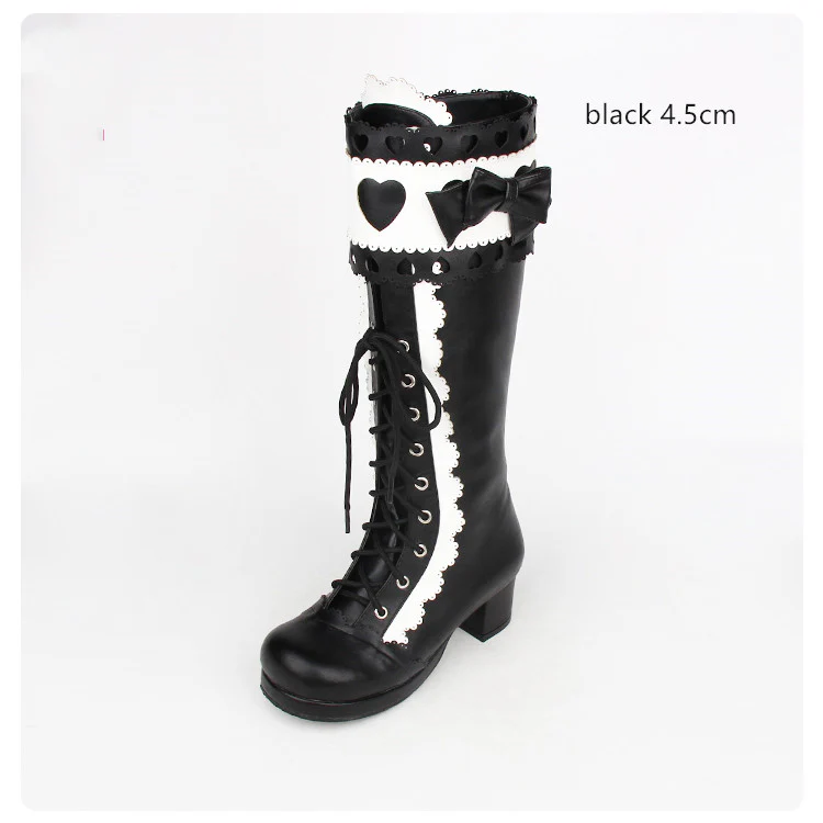 Angelic Imprint - Sweet Multicolor Thick Heel Lolita Boots - Image 8