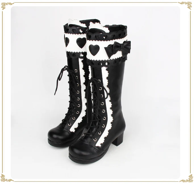 Angelic Imprint - Sweet Multicolor Thick Heel Lolita Boots - Image 9