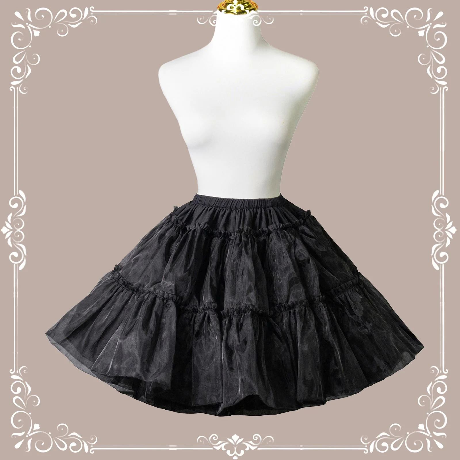 Super Puffy A-Line Lolita Petticoat, 18" (45cm) Length, Cotton Lining - Image 11