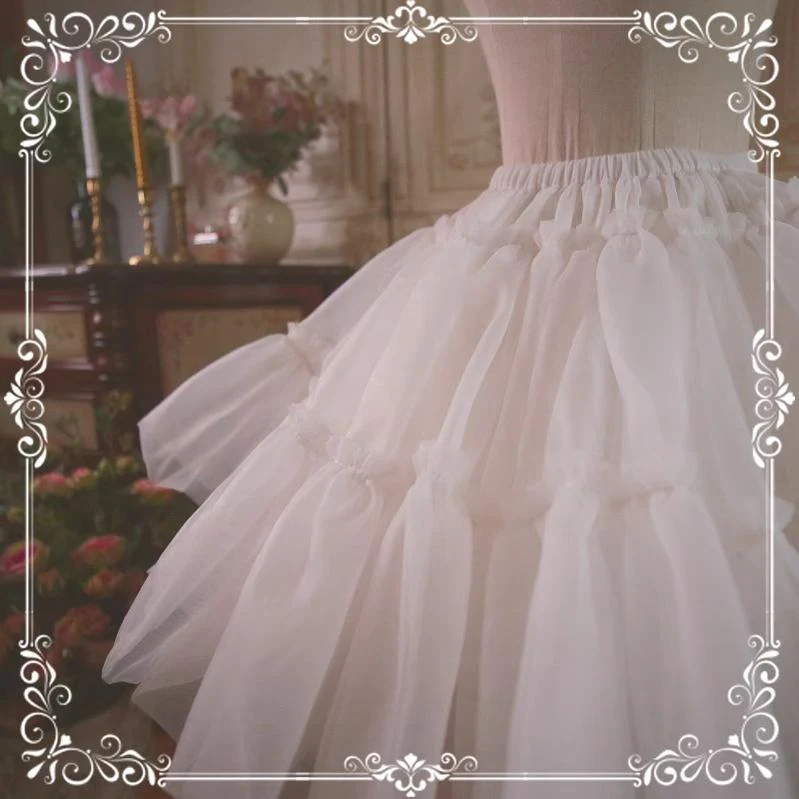 Super Puffy A-Line Lolita Petticoat, 18" (45cm) Length, Cotton Lining - Image 8