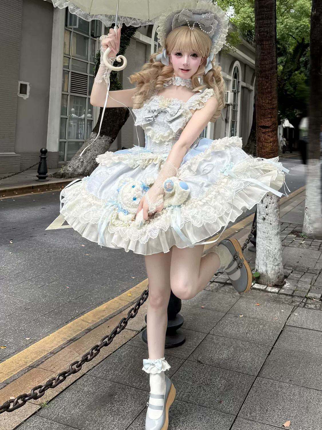 Blooming Love - Ballet-inspired Sweet Lolita JSK Dress, Lace & Bows - Image 15